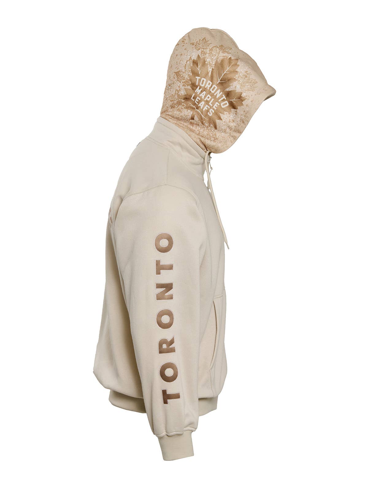 Cream Toronto Maple Leafs Zip-Up Hoodie for wholesale on Faire3