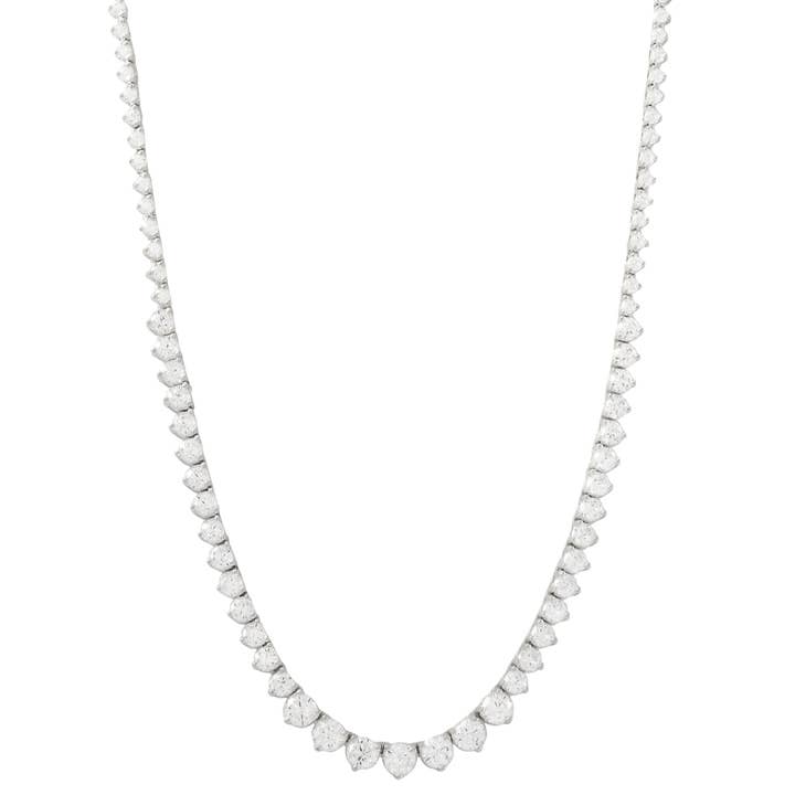 Colar de Ténis Graduado em Prata de Lei com Zircónias e Fecho de Segurança por atacado de Dlux Jewels