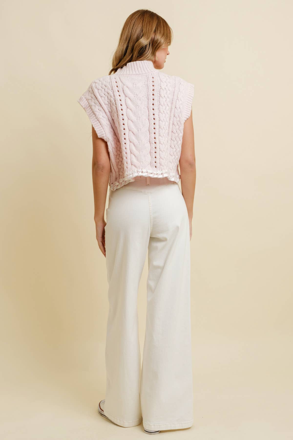 Cloud Ten - Wholesale Knit Sweater - Women's - CSW13362K - CABLE KNIT DROP SHOULDER CONTRAST STITCH SWEATER4