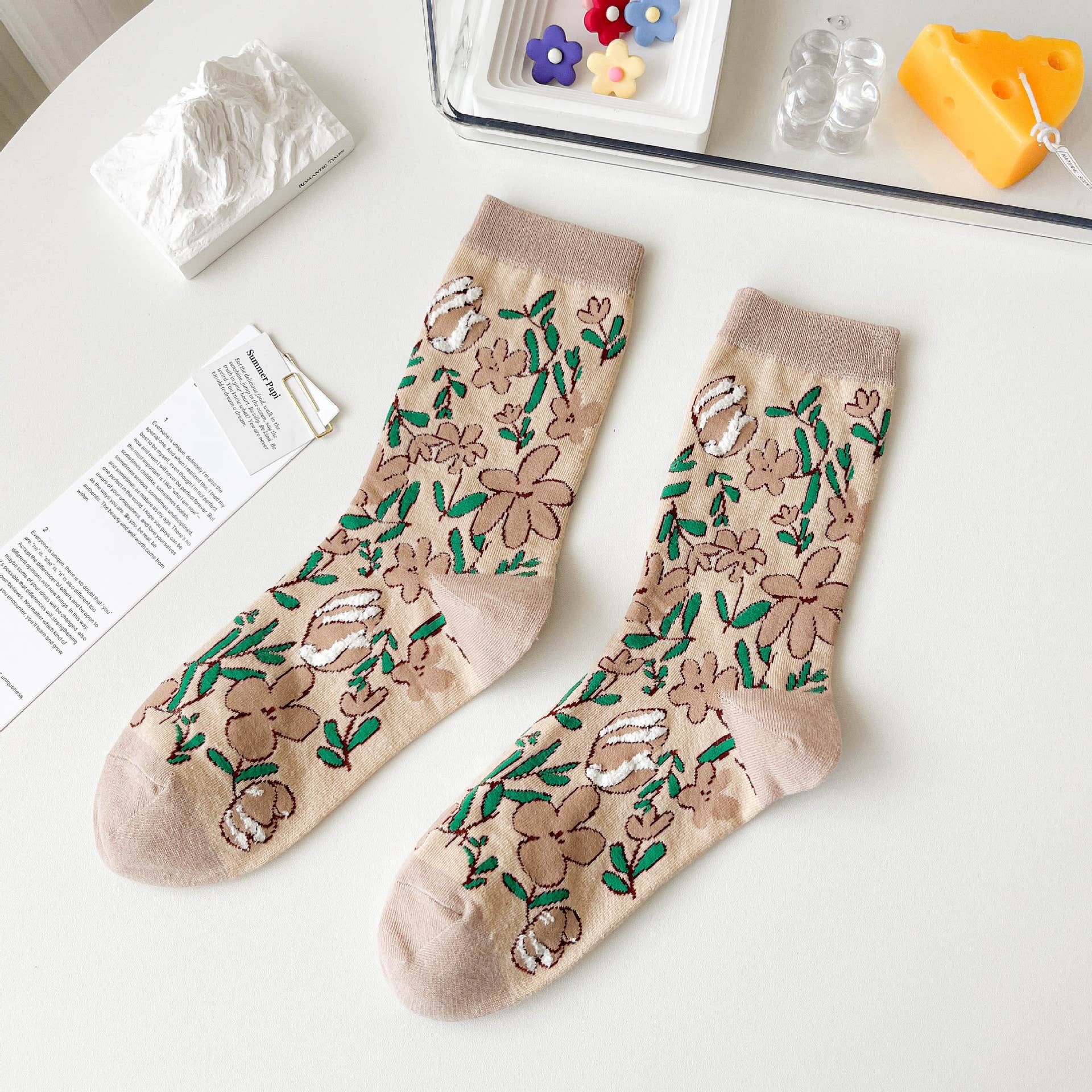 Tourtiwi - Wholesale Socks - Women's - Whimsical Animal & Floral - Themed Crew Socks 0