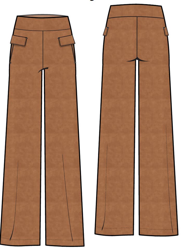 Faux Suede Wide Leg Pant for wholesale by Hue Canada