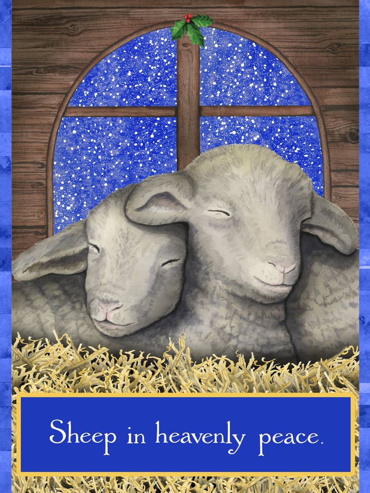 Peace Sheep Christmas Holiday Card for wholesale by Firefly Sky Design