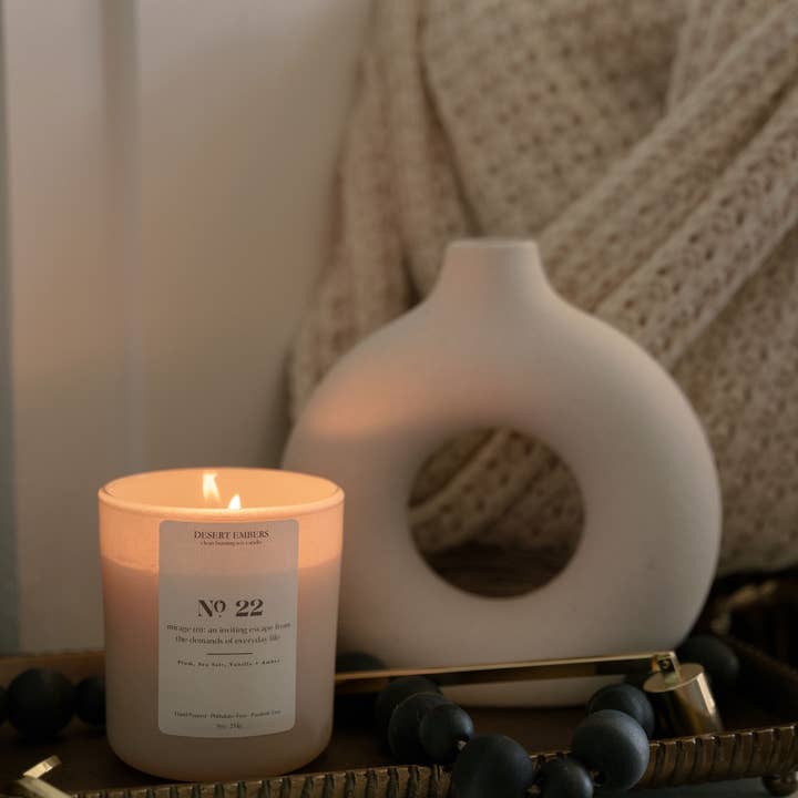 Desert Embers, LLC – Großhandel Kerze im Glas / gefüllte Kerze – Nr. 22: Mirage | Duftkerze mit Meersalz und Amber-Ozean-Duft2