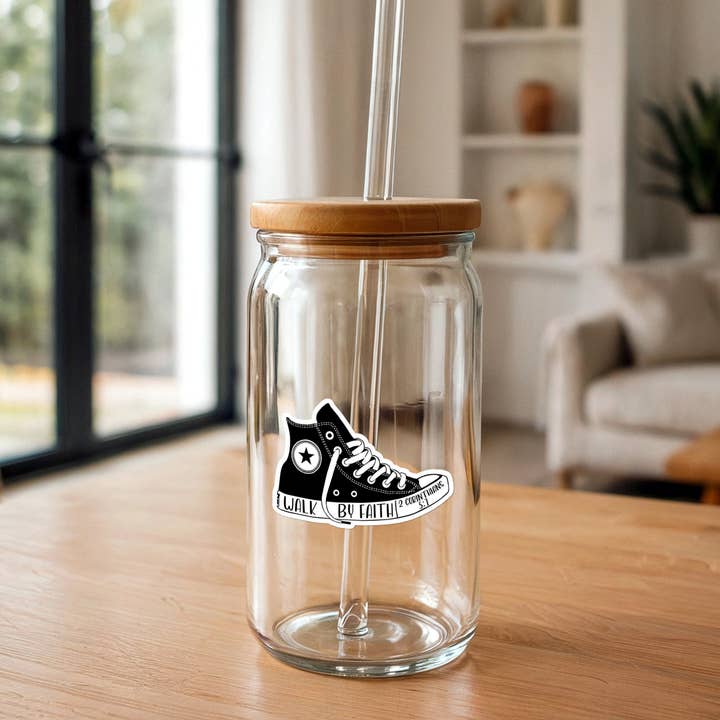 Missional Merch - Wholesale Sticker - Walk By Faith | Christian Sticker | Chuck Taylor All Stars1