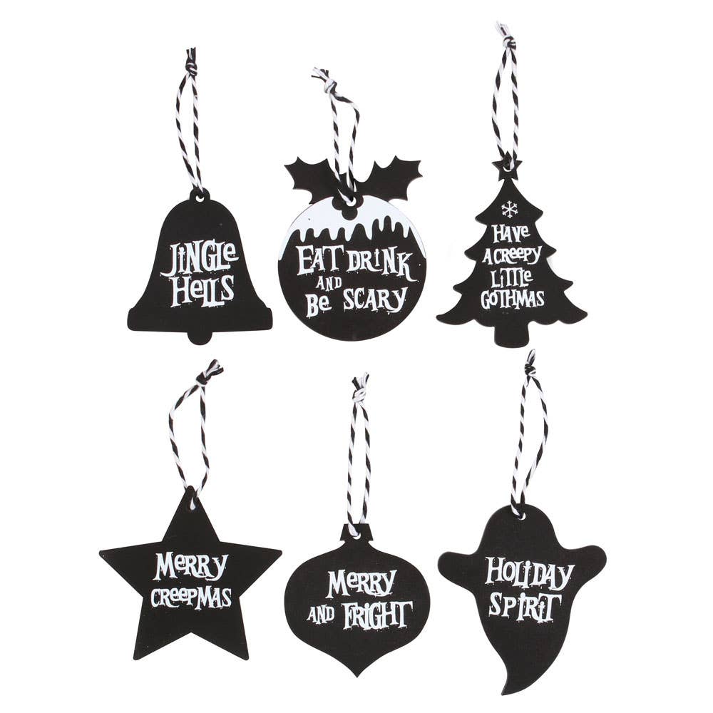Something Different Wholesale - Wholesale Christmas Decoration - Set of 36 Creepy Gothic Christmas Hanging Signs on Display2