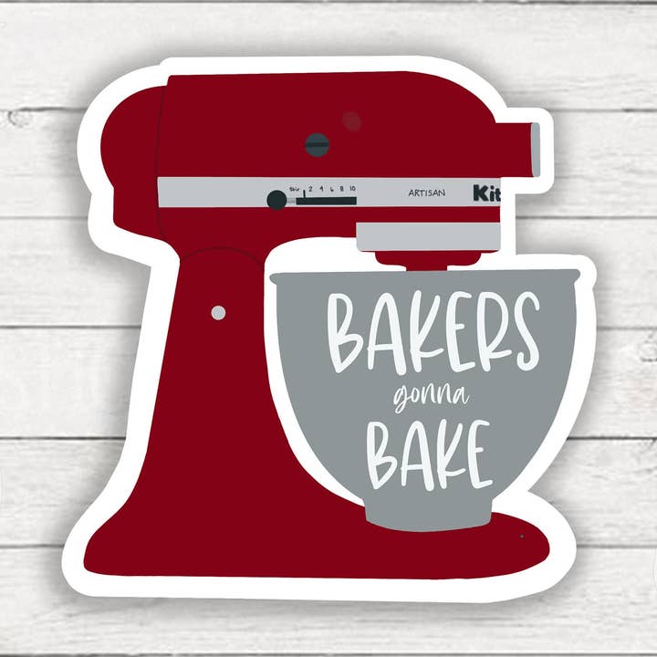 Bakers Gonna Bake — Rot | Matter Aufkleber | Backaufkleber | Wetterfest | Geschenk für Bäcker | Für Laptop, Wasserflasche und mehr! für den Großhandel von Sticky Pineapple Co