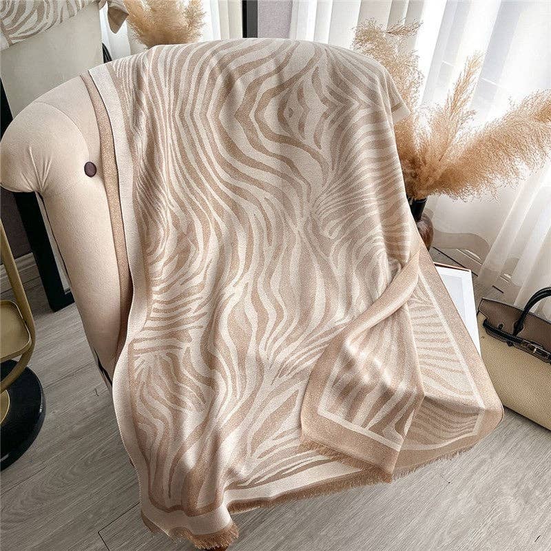 FurDecoration - Wholesale Scarf - Women's - Faux Wool Fringe Print Scarf2