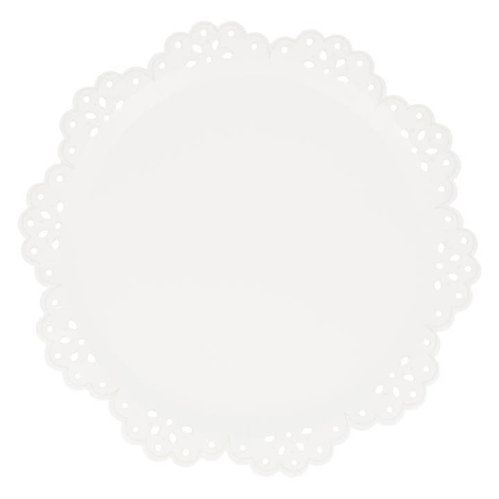 Meri Meri - Wholesale Disposable Plate - Broderie Anglaise Lace White Dinner Plates