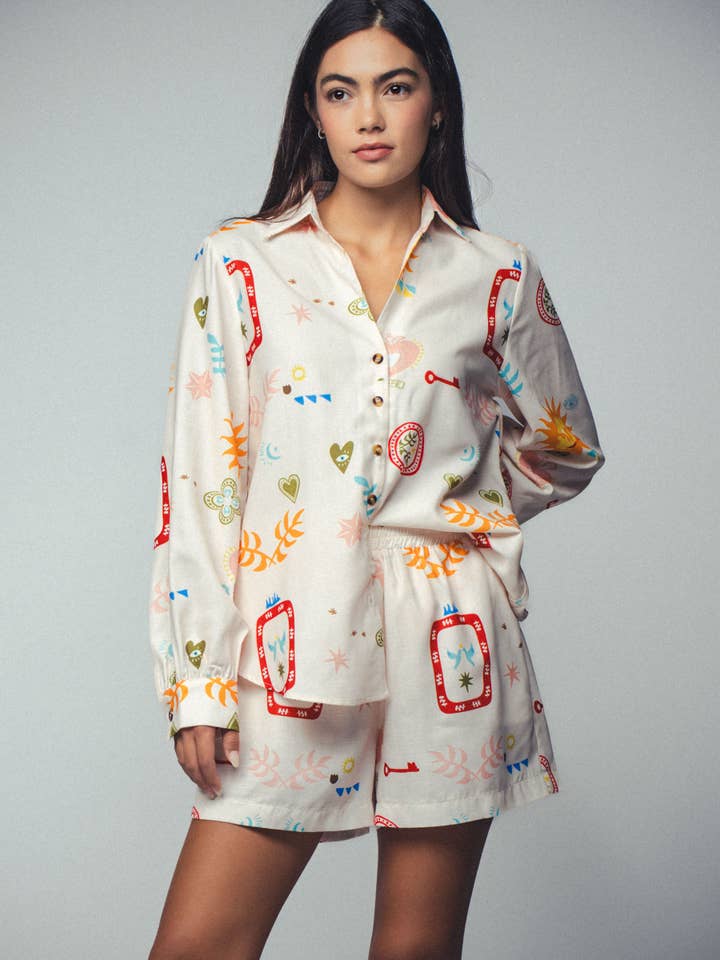 MULTI Mystical Nature Print Relaxed Lounge Set for wholesale on Faire