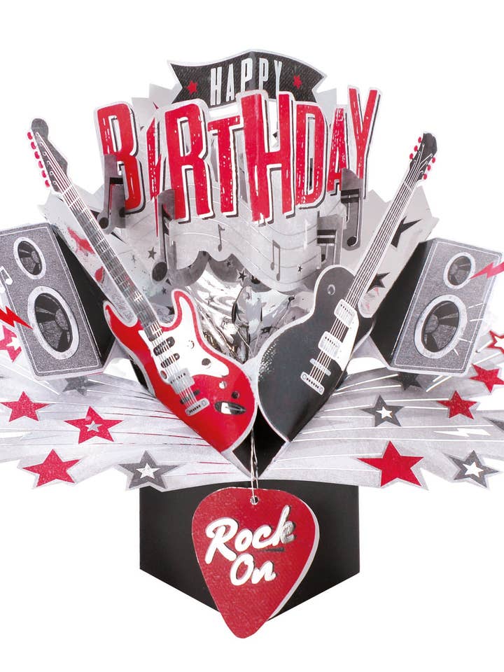 Birthday Rock Band - Pop-Up Greeting Card - Second Nature for wholesale by Second Nature Ltd