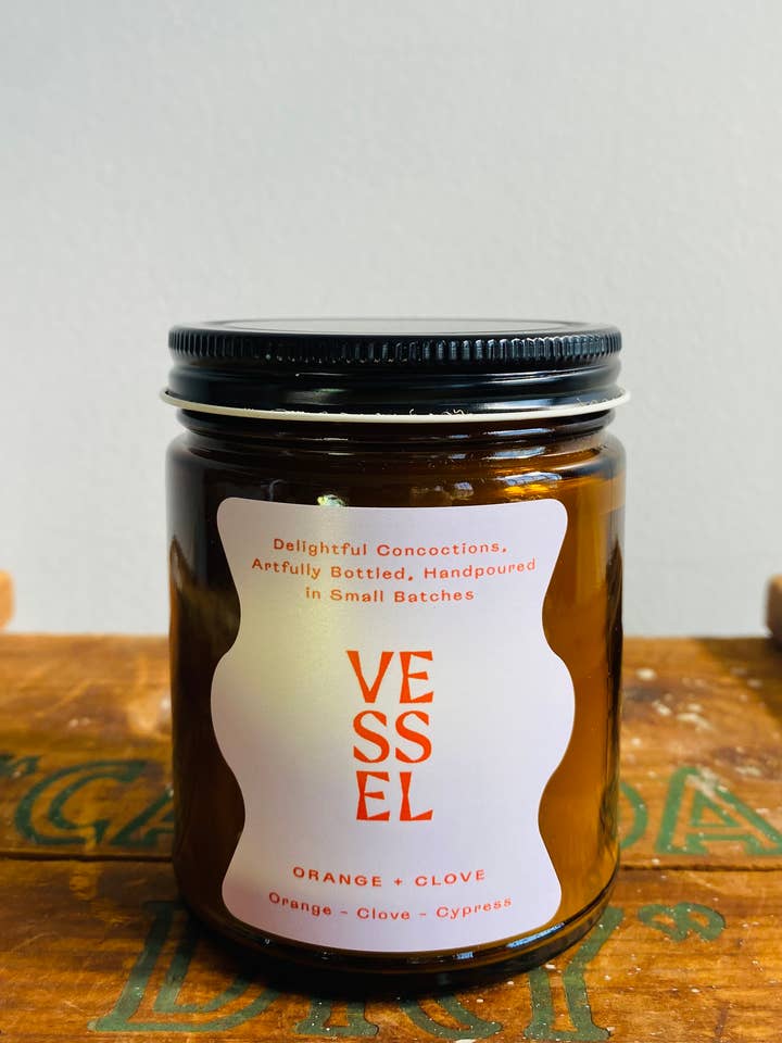 Orange + Clove Candle for wholesale by Vessel Candle Co