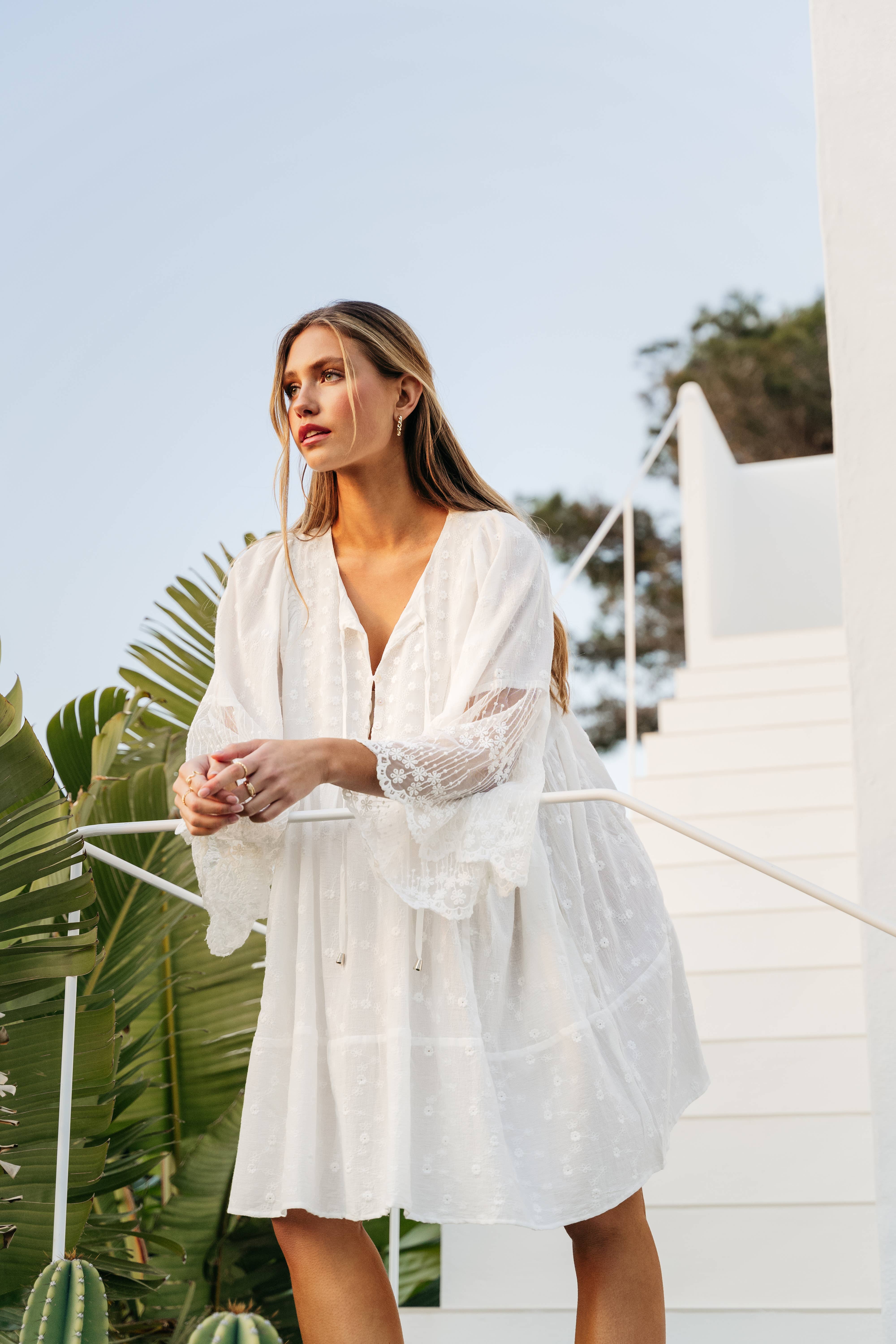 Jaase - Vendita all'ingrosso Vestito - Donna - Vestito Jaase Adela bianco ricamato4