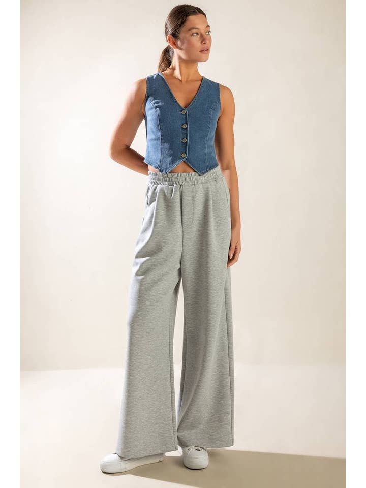 MEDIUM INDIGO A washed denim vest - FJ1198-M for wholesale on Faire