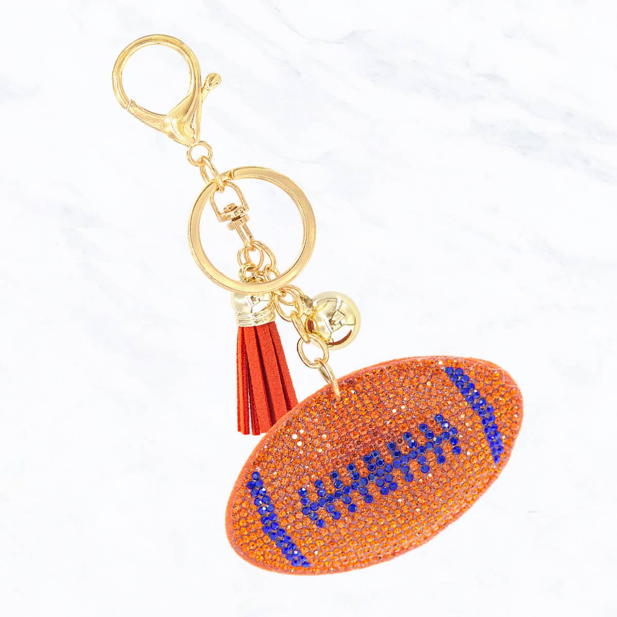 Suzie Q USA - Wholesale Keychain - Women's - Glittering Football with Tassel Keychain7