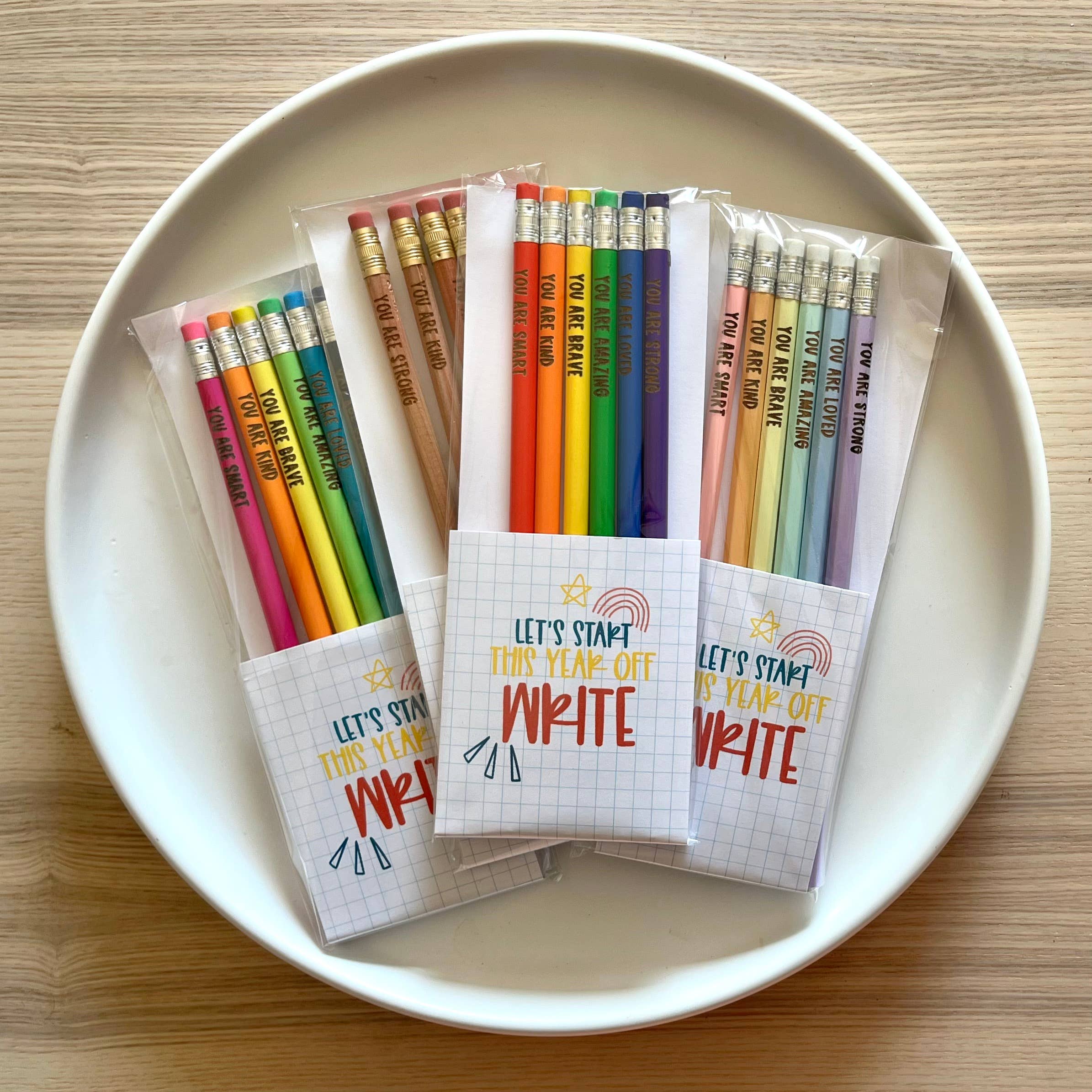 Handmade by Hammero - Wholesale Pencil - Positive Affirmations Pencils, Engraved Pencils Pack11