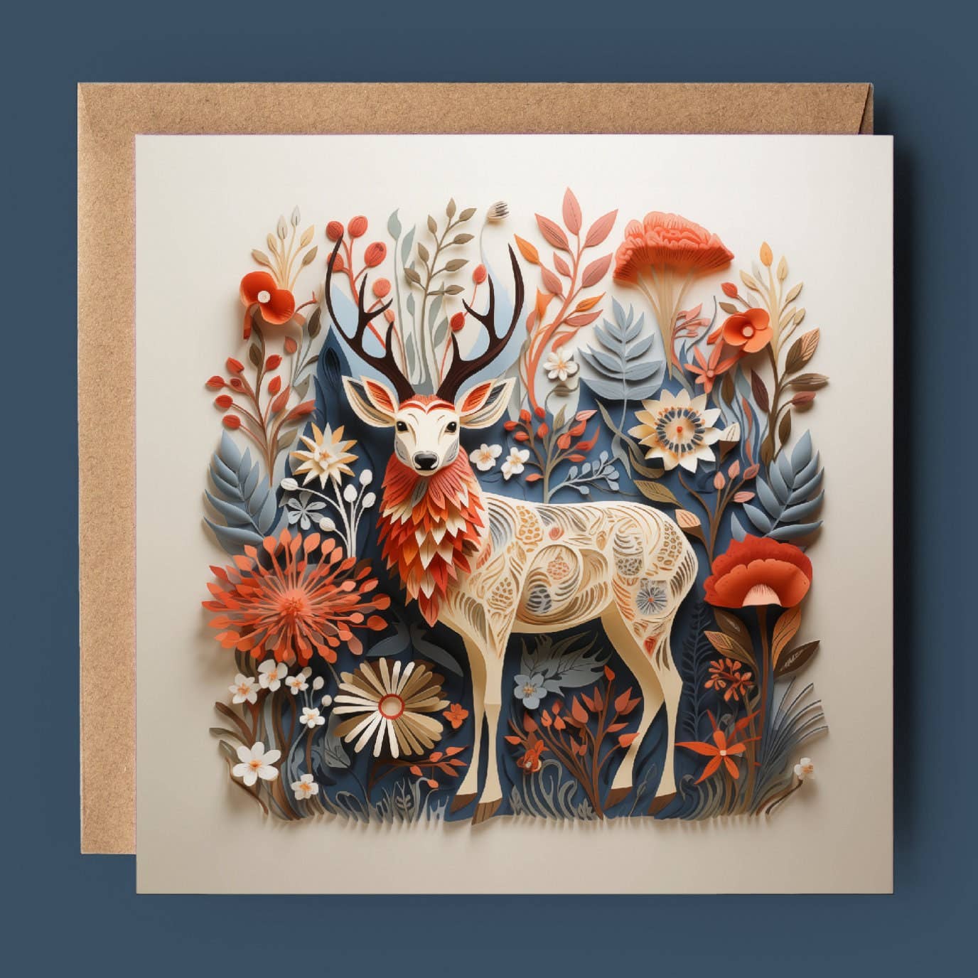Good Post Day - Wholesale Everyday Greeting Card - Red Deer Botanical 2D Printed Card0