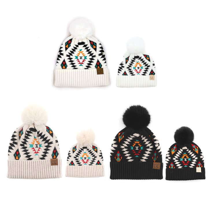 Gorros a juego de mamá y yo, versión azteca, para niños para venta al por mayor de Fashion City