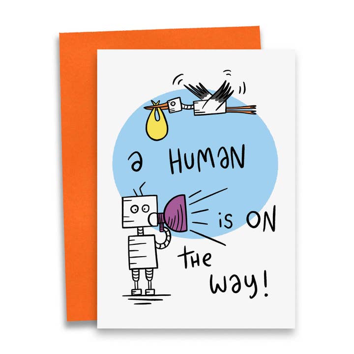 Human On The Way | Pregnancy Congratulations Card for wholesale by Debmon Design