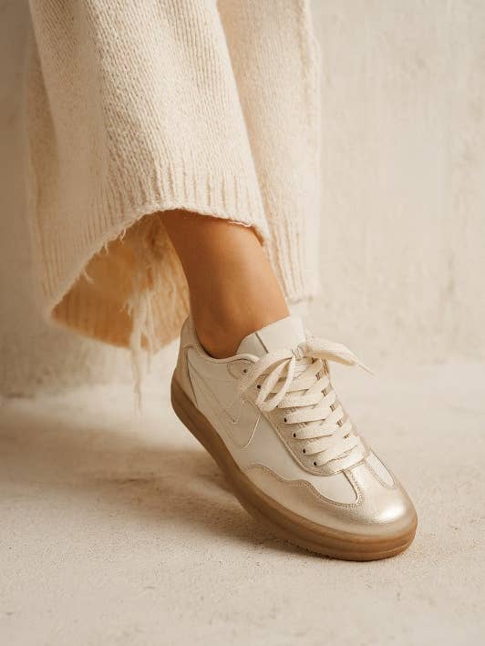 Metallic Accent Everyday Lace Up Sneakers for wholesale by Miami Shop