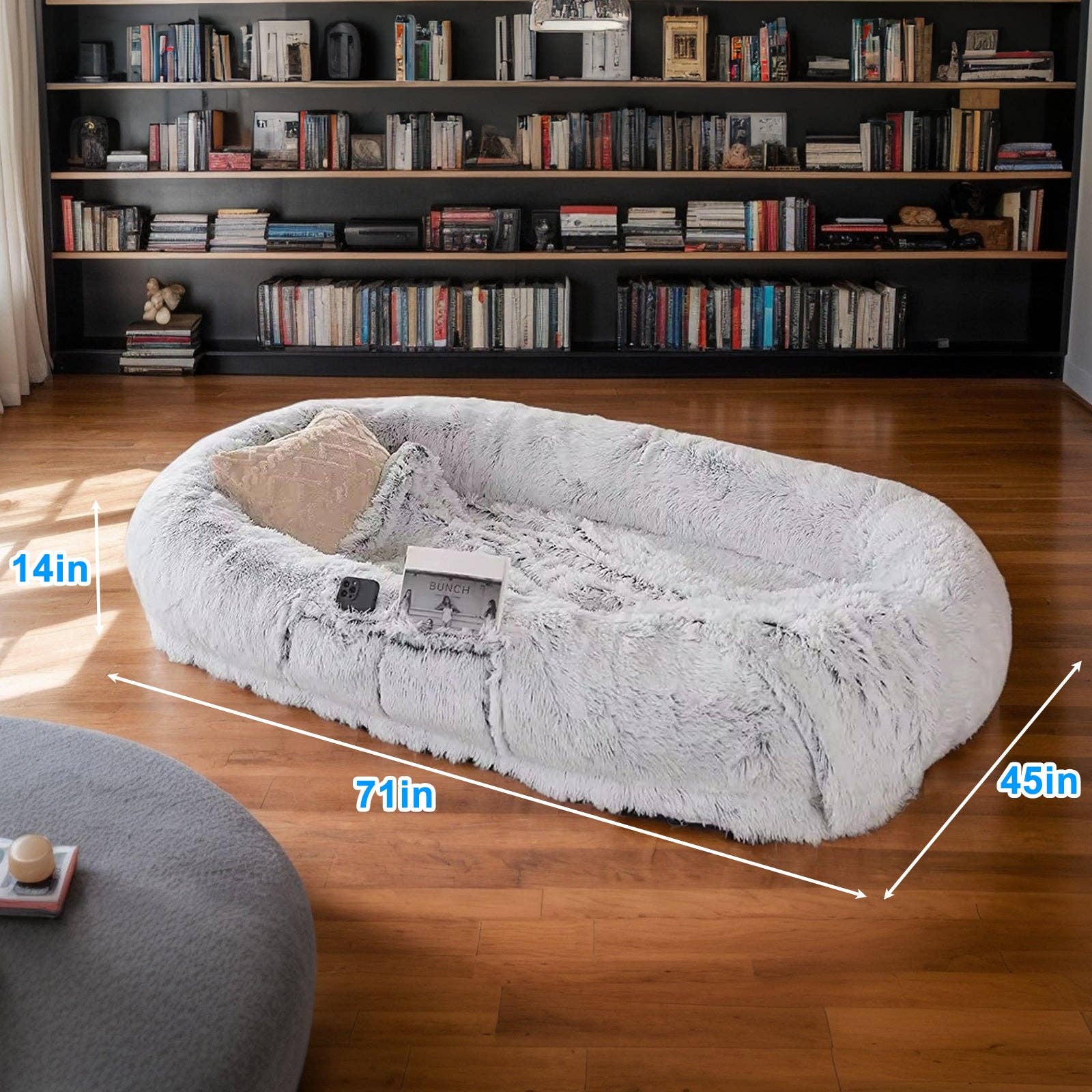 39F Inc. - Vente Panier – chien - Lit pour humain et chien, lit en fausse fourrure lavable pour personnes et animaux4