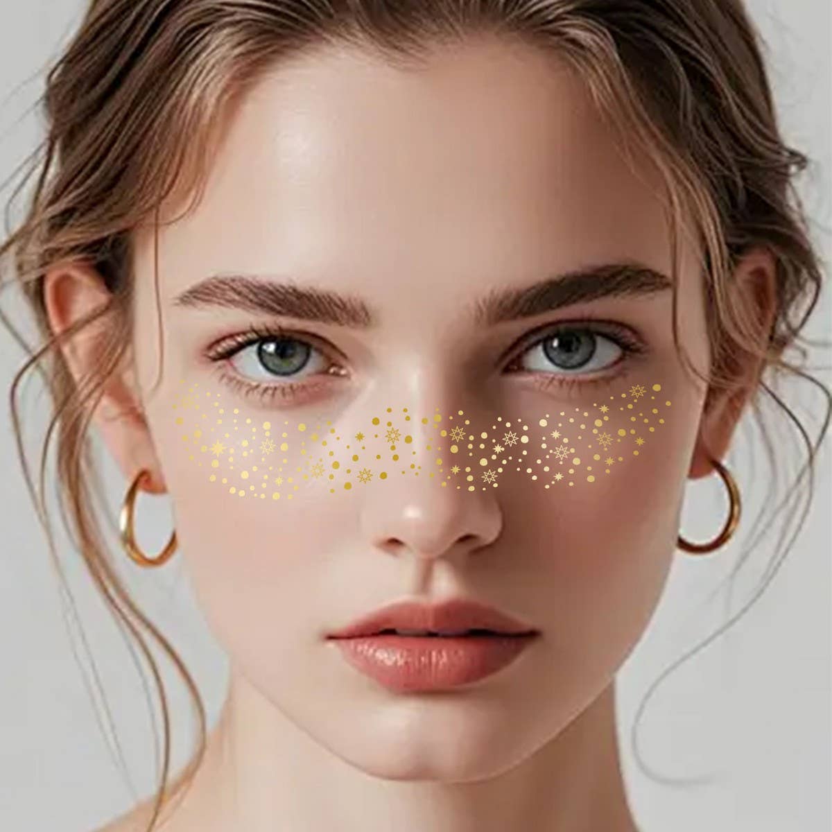 ACCITY - Wholesale Temporary Tattoo - Metallic Freckle Tattoos – Gold & Silver Party_CWMM82296