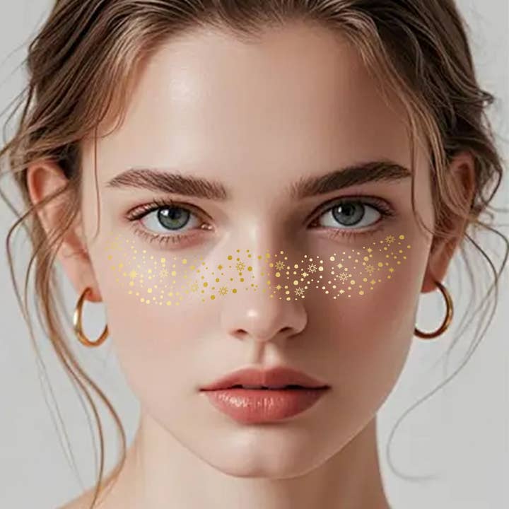 ACCITY - Wholesale Temporary Tattoo - Metallic Freckle Tattoos – Gold & Silver Party_CWMM82296