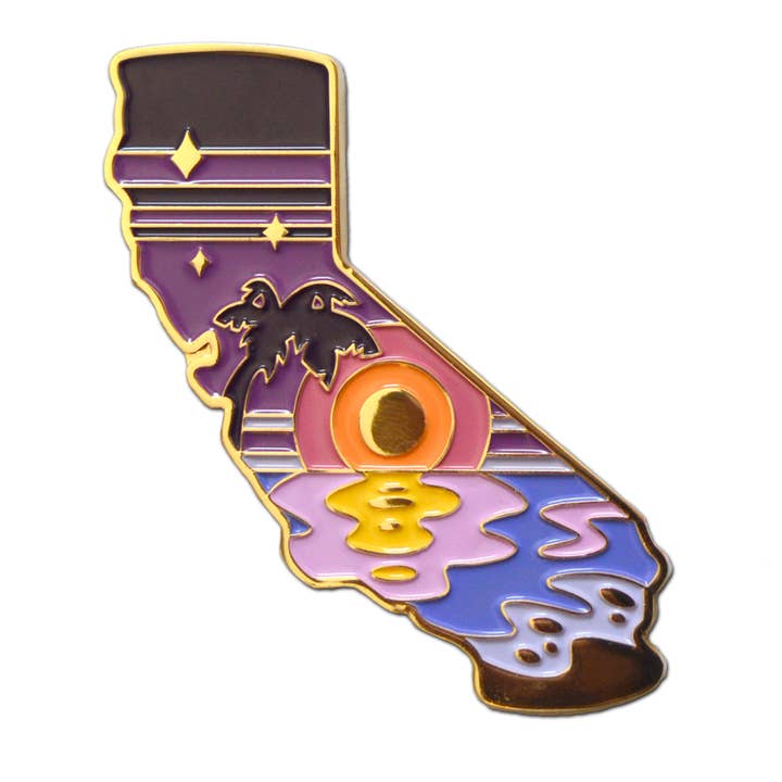 SF Mercantile - Wholesale Magnet - CA Retro Sunset Enamel Magnet