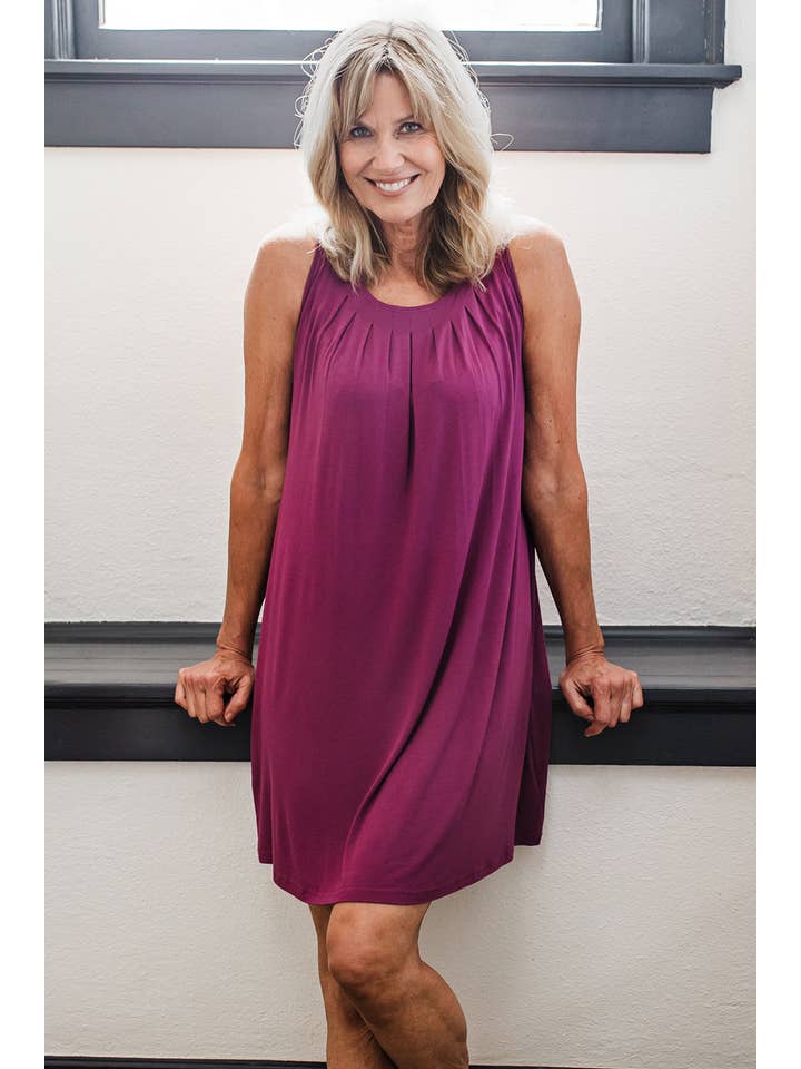 YALA - Wholesale Nightgown - Women's - DELIA GATHERED TANK BAMBOO NIGHTGOWN
