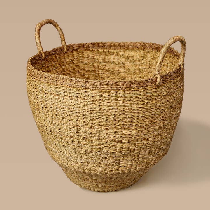Indego Africa - Wholesale Basket - Umasi Pedestal Floor Basket with Handles in Natural0
