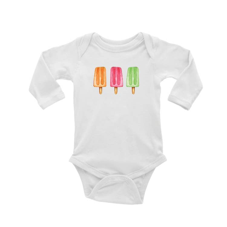 Tina Labadini Designs - Wholesale Bodysuit (non-footed) – Baby - three popsicles baby snap up long sleeve