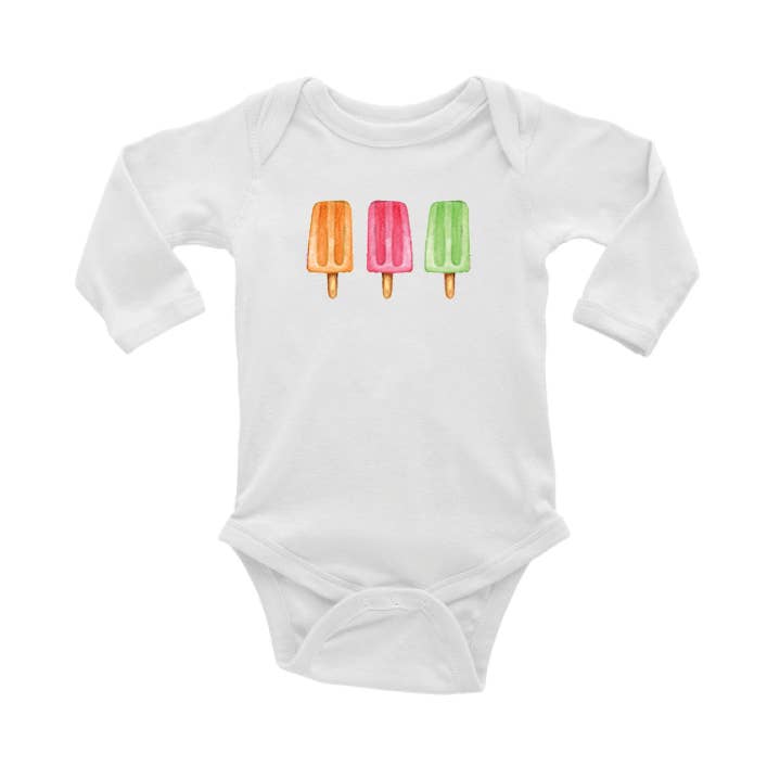 Tina Labadini Designs - Wholesale Bodysuit (non-footed) – Baby - three popsicles baby snap up long sleeve0