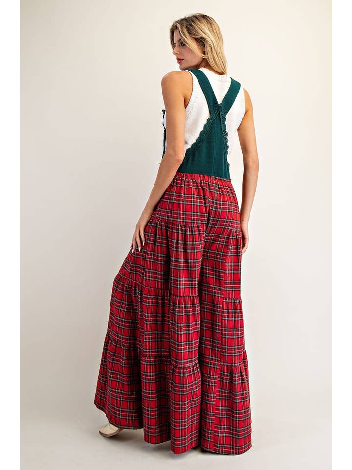 Peace Love Line - Vente Combinaison – femme - PL8626 - COMBINAISON À JAMBES LARGES AVEC DENTELLE CONTRASTANTE ET MOTIF À CARREAUX13