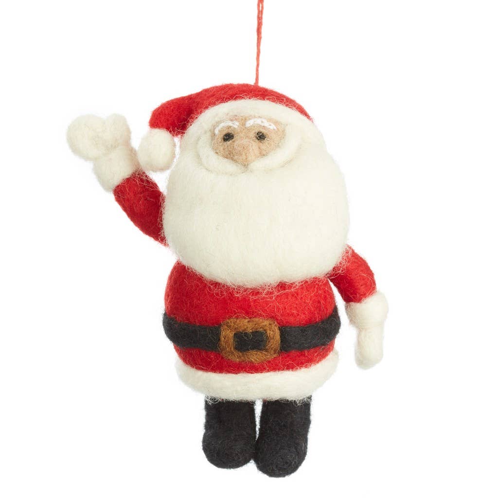 Felt So Good – wholesale Ornament – Handmade Felt Round Santa Christmas Tree Hanging Decoration1