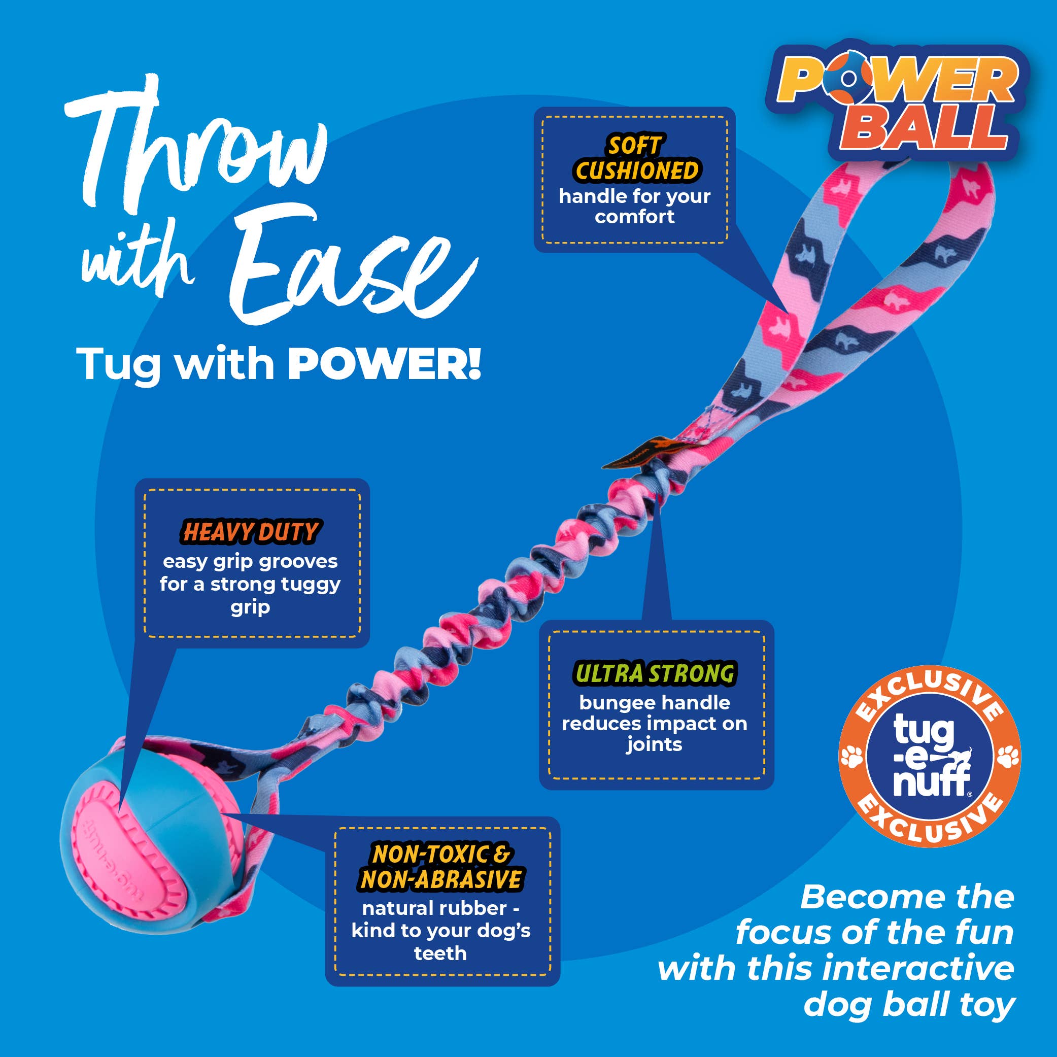 Tug-E-Nuff – wholesale Hundboll - Hund – PowerBall Bungee Dragleksak för Hundar | Tug-E-Nuff2