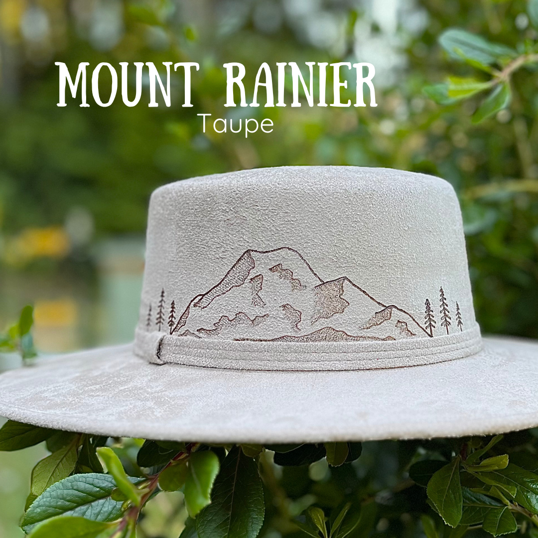 Pacific Wren Art & Design - Wholesale Fedora - Women's - Wood-Burned Wide Brim Hat - Mountain Collection4