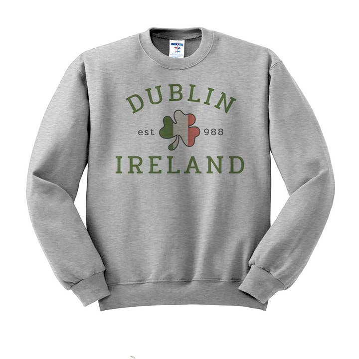 Lucky Luna Apparel - Wholesale Graphic Sweatshirt - Women's - Dublin Ireland Crewneck Sweatshirt4