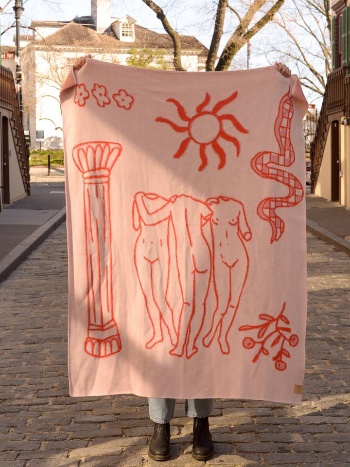 Greco Knit Blanket for wholesale by Hannah Via Art