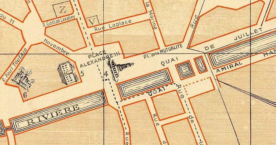 OldCityPrints - Old Maps and Posters – wholesale Konsttryck – Gammal karta över Caen Frankrike 1930 Vintagekarta | Vintagekarta Väggkonsttryck1