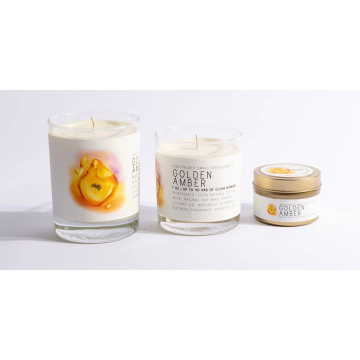 Just Bee - Wholesale Jar/Filled Candle - Golden Amber - Medium Glass - Just Bee Candle2