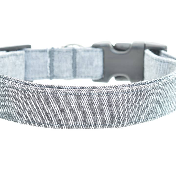Zwarte Chambray-halsband voor honden of katten voor wholesale door Dog Collar World
