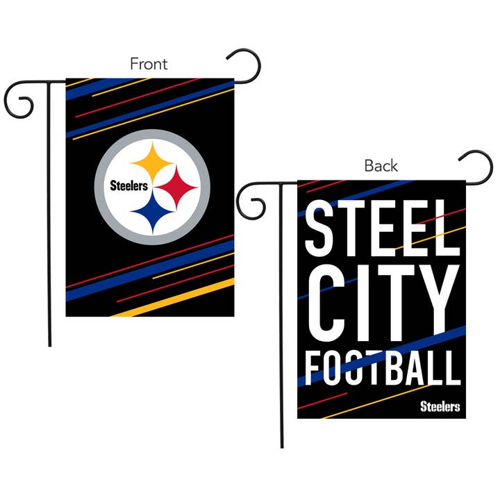 Pittsburgh Steelers Slogan Double-Sided NFL Garden Flag for wholesale by Briarwood Lane