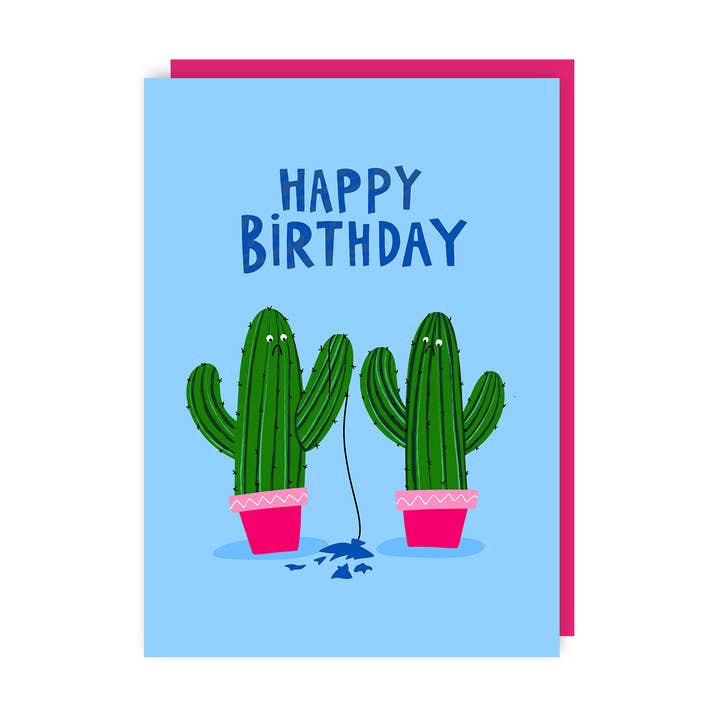 Carte d'anniversaire Cactus pour la vente par Lucy Maggie Designs