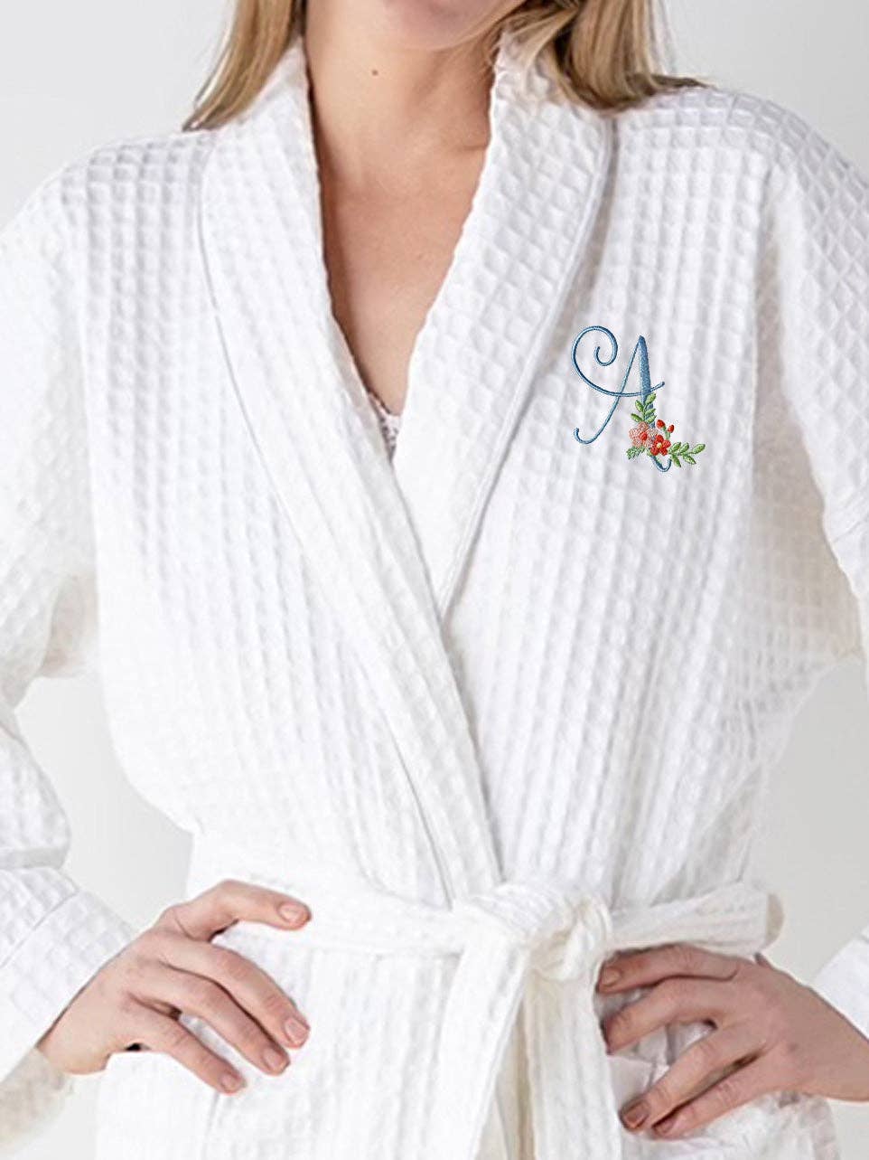 Jacaranda Living - Wholesale Robe - Women's - Bathrobe - White Cotton, Luxury Waffle Weave4