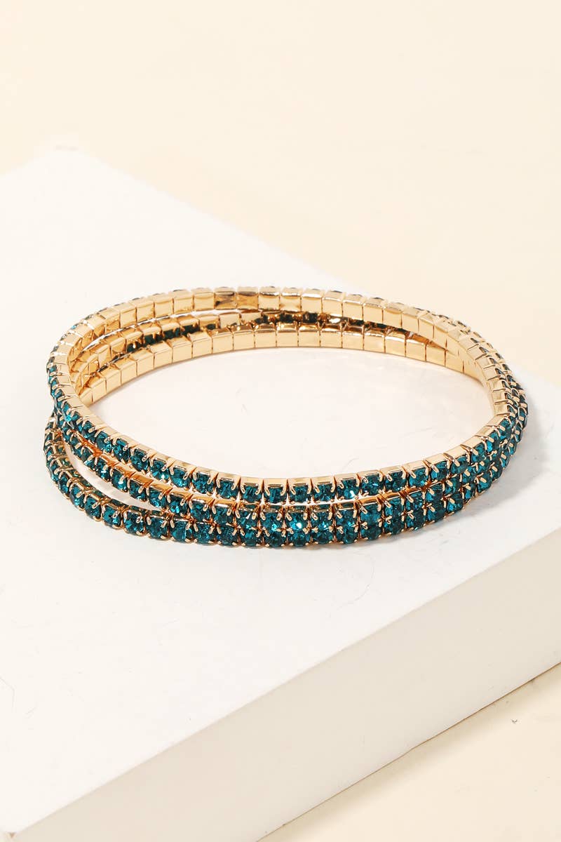 Anarchy Street – wholesale Manschettarmband – Tre rad strass dubbade utdragen armband6