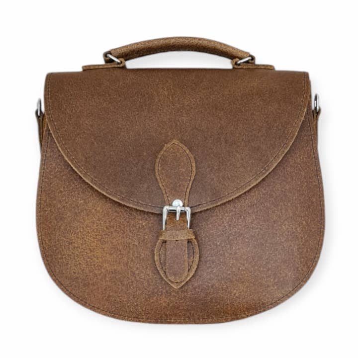 Handgjord sadelväska i garvat läder - Tan för wholesale av Zatchels