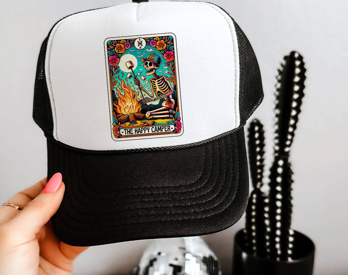 House Of Rodan - Wholesale Trucker Hat - Women's - The Happy Camper Tarot - Hiking Mountain Trucker Hat