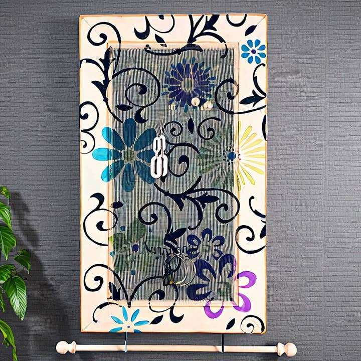 Smyckesorganisatörsskåp - Blommigt rullmönster för wholesale av Earring Holder Gallery