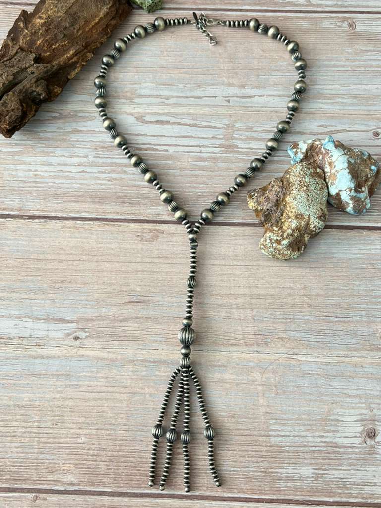 Nizhonitradersllc - Wholesale Beaded/Pearl Necklace - Handmade Sterling Silver Beaded Necklace with Signed Nizhoni (7)