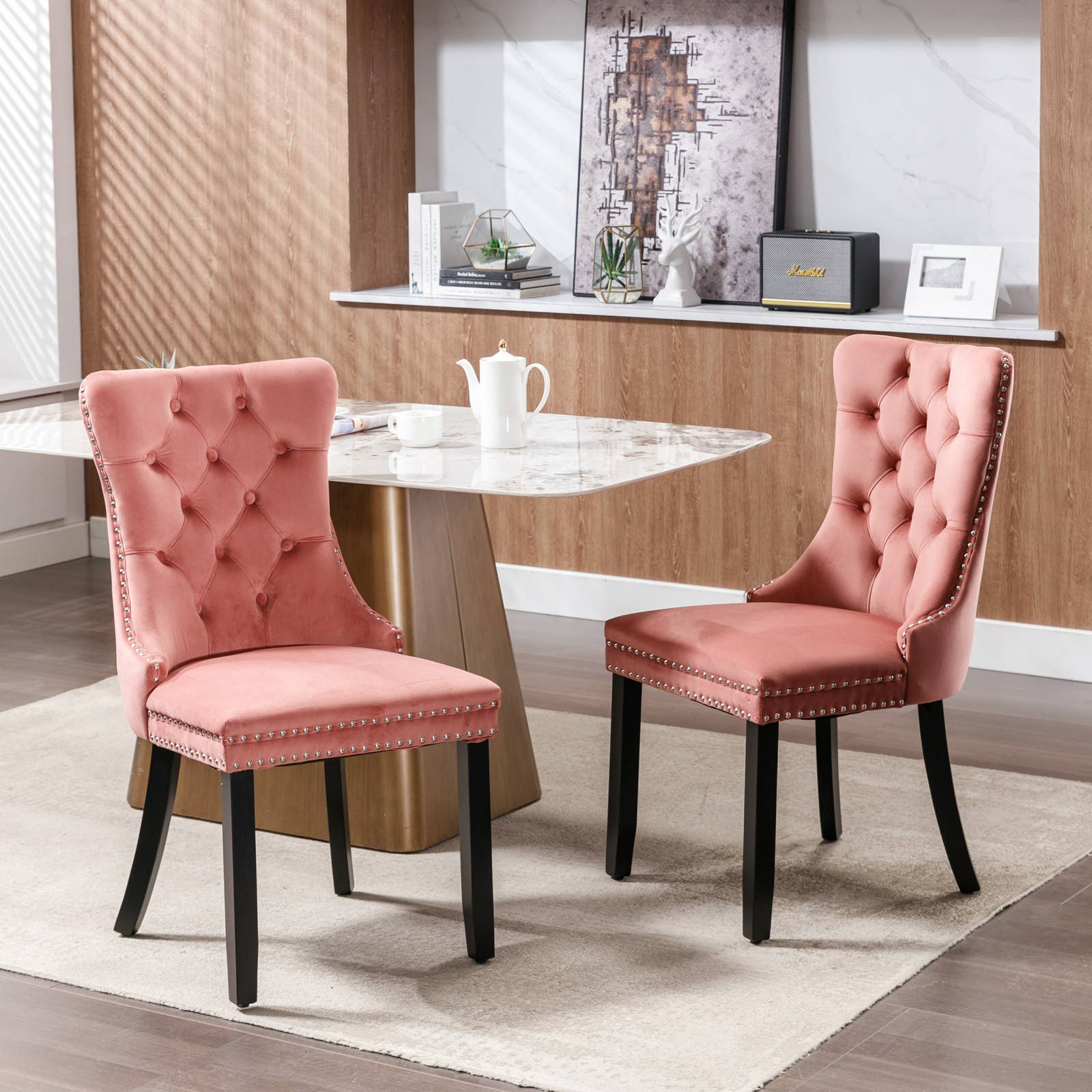 Modern Home Touch – wholesale Chair – Shena Set of 2 Velvet Kitchen Dining Chairs Knocker Back31