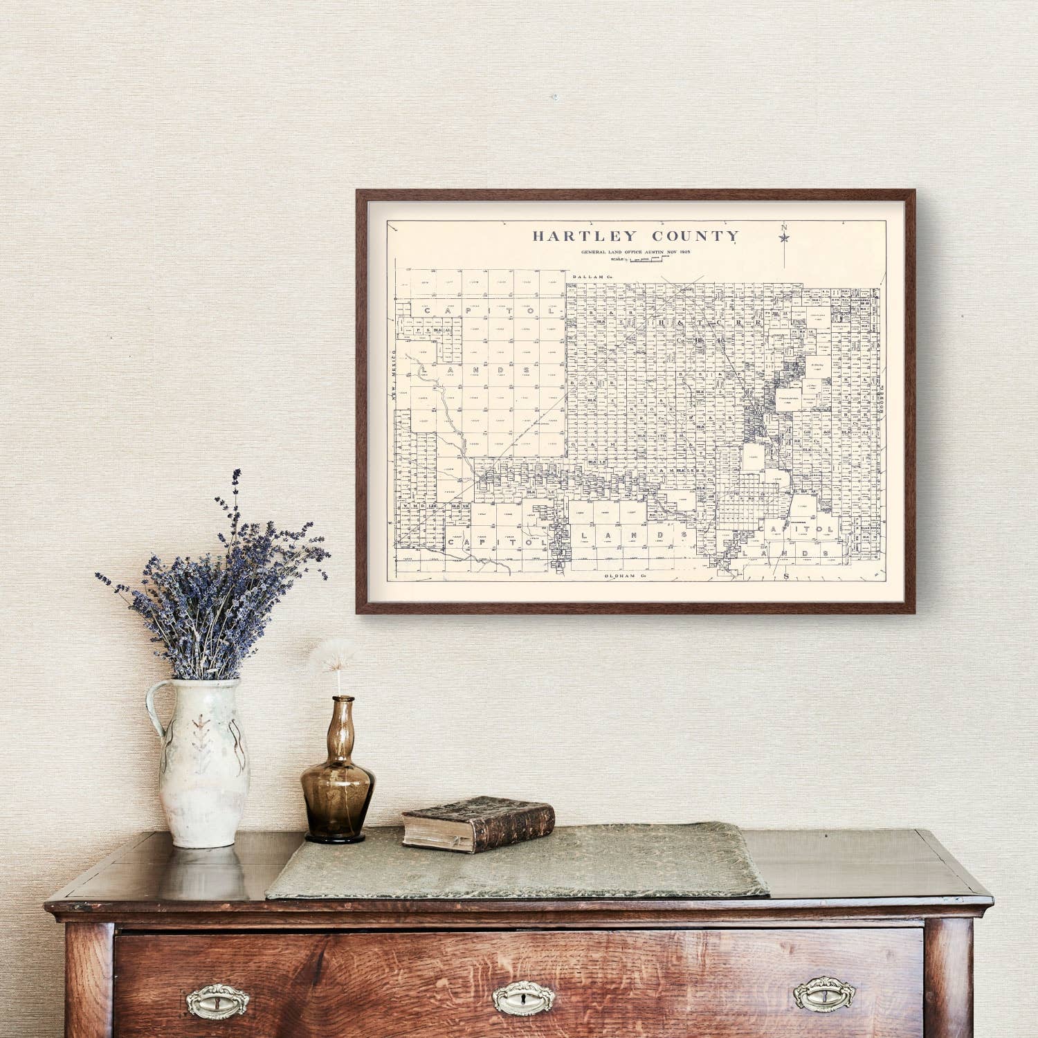 Ted's Vintage Art - Wholesale Map - Vintage Map of Hartley County, Texas 19251